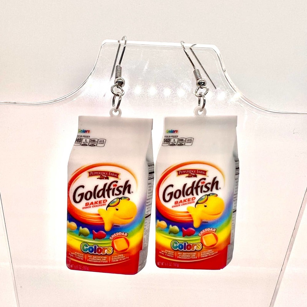 Rainbow Goldfish Earrings - Snack Earrings - Teacher Earrings - Kindergarten